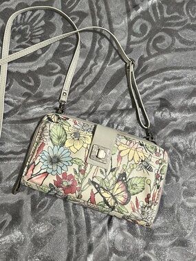Sakroots Cream Floral & Butterfly Crossbody